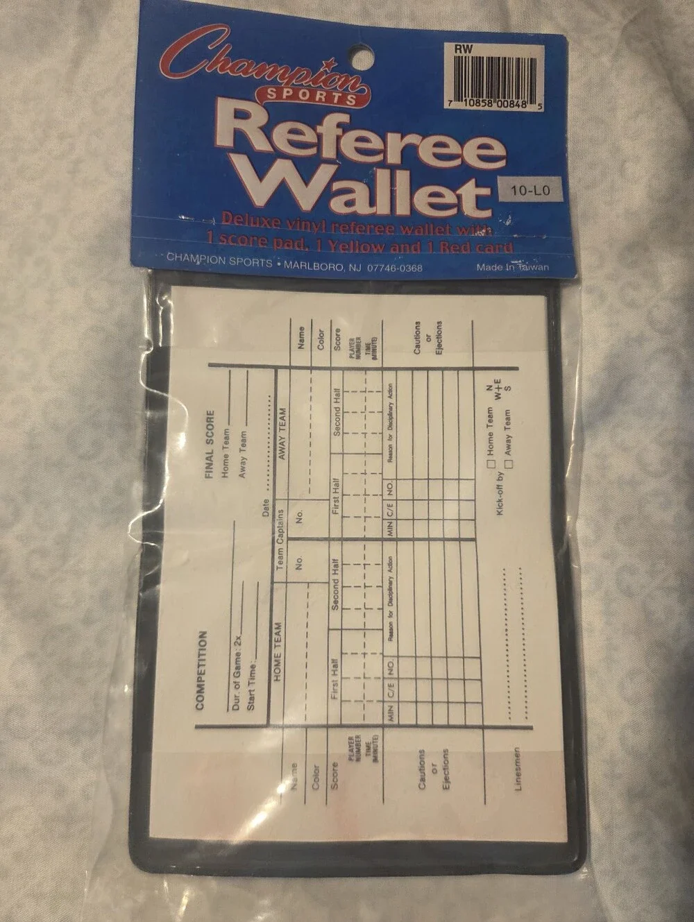 Champion Referee Wallet in Black with Yellow and Red Pockets